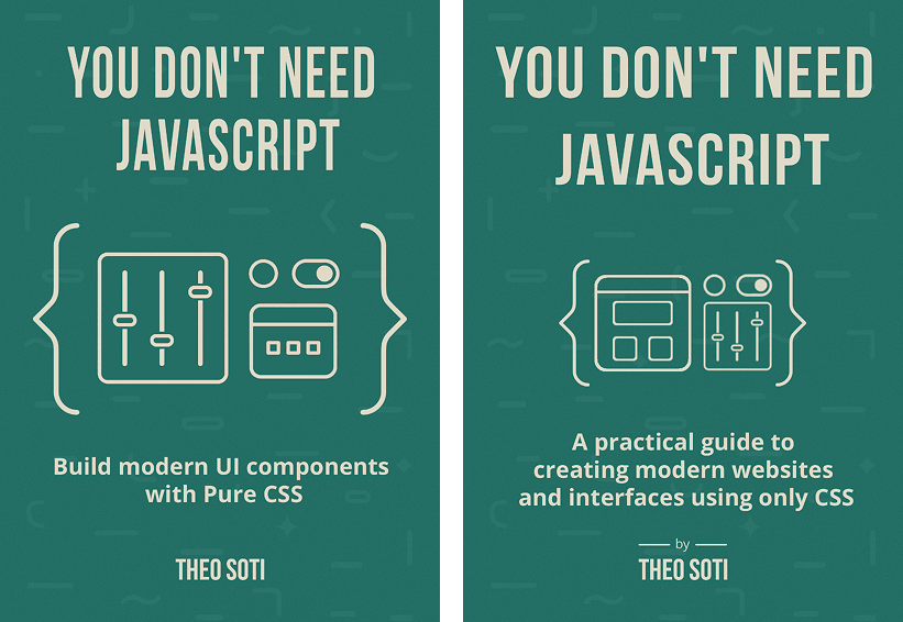 The comparison between the first and second version of the book cover