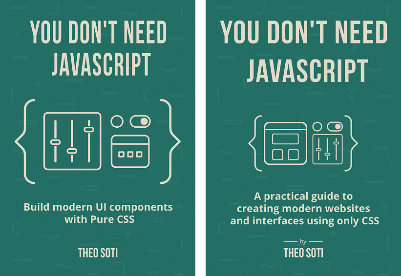 The comparison between the first and second version of the book cover