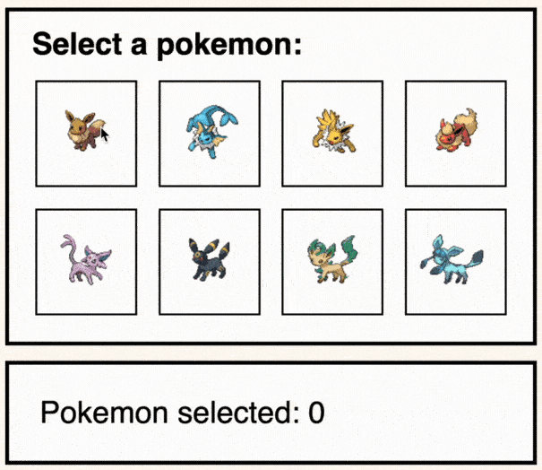 Pure CSS counter example showing live Pokémon count without JavaScript