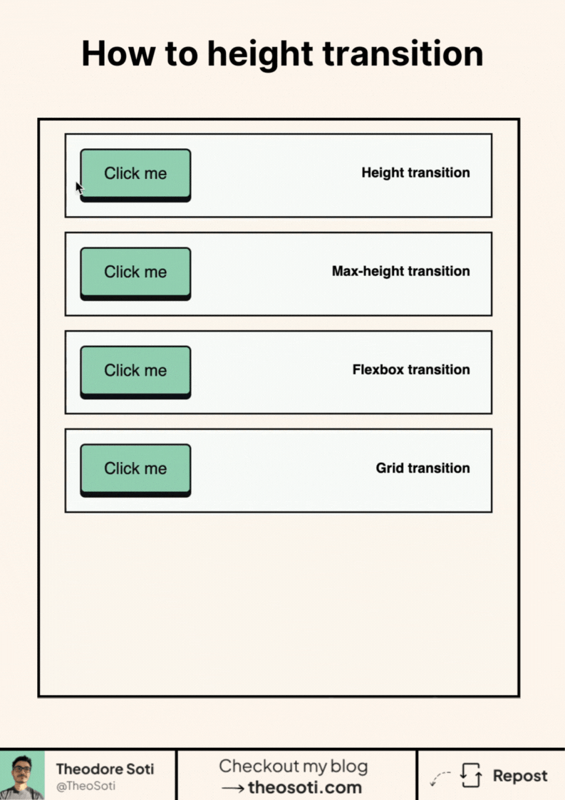 Several CSS techniques animating an element between its closed and natural height